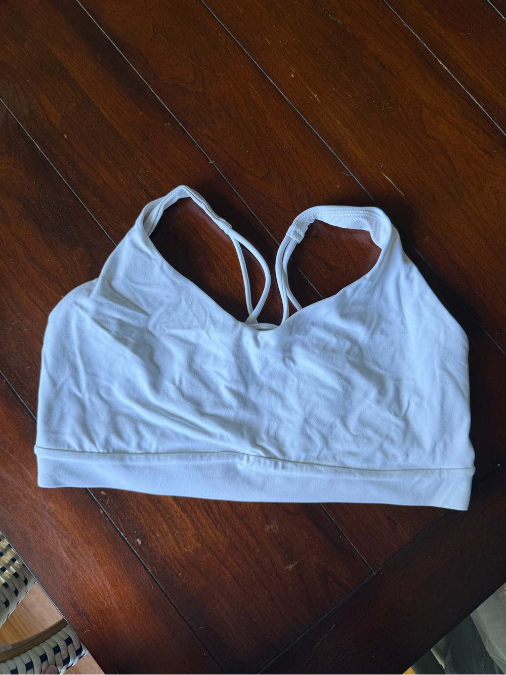 Athleta White Strappy Lightweight Sports Bra